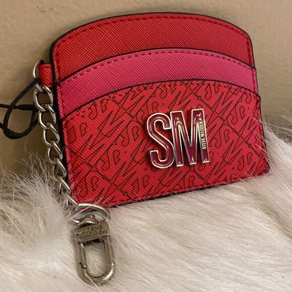 NWT Steve Madden Card Case Wallet - Pink/Red - Picture 3 of 8